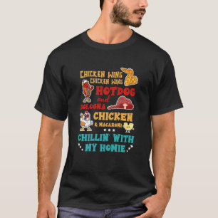 T-shirt Aile de poulet Hot Dog Et Bologna Poulet & Macaron