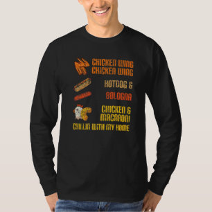 T-shirt Aile de poulet Hotdog Bologne Poulet Macaroni Alim