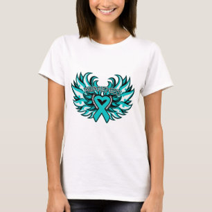 T-shirt Ailes de coeur de conscience de myasthénie gravis
