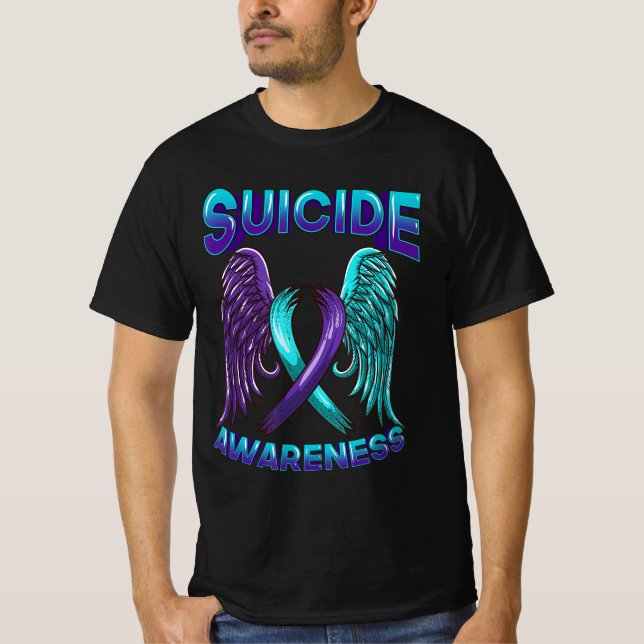 T-shirt Ailes de sensibilisation au suicide et le suicide  (Devant)
