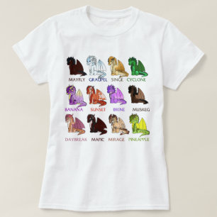 T-shirt Ailes rétro de personnages de feu Dragon Lover Cad