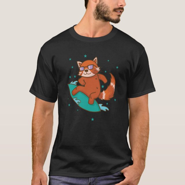 T-shirt Ailuridae surfing Bear Cat lesser Panda (Devant)