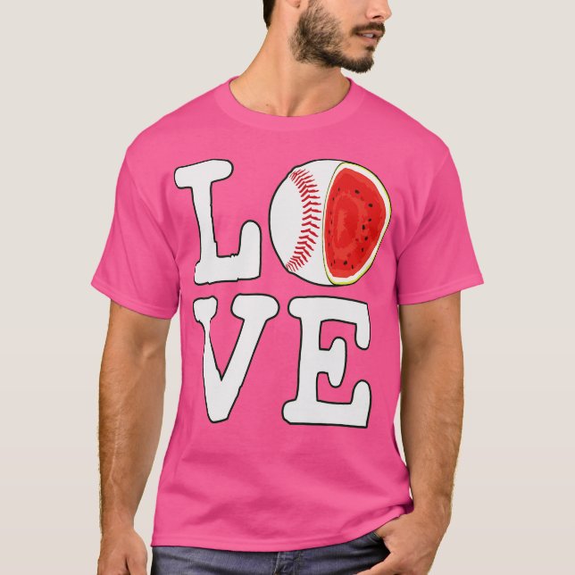 T-shirt Aime Baseball Pastèque (Devant)