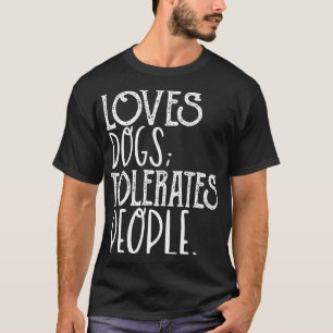 T-shirt Aime Chien Tolérate Personnes Drôle Chien Amoureux
