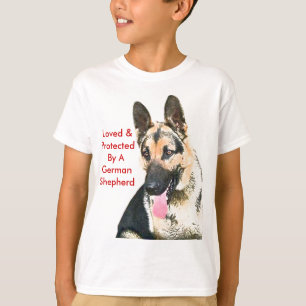 T-shirt Aimé et protégé par un berger allemand