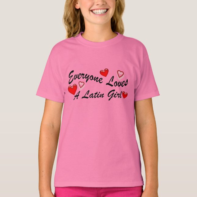 T-shirt Aime la fille latine (Devant)