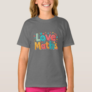 T-shirt Aime les maths - typographie amusante