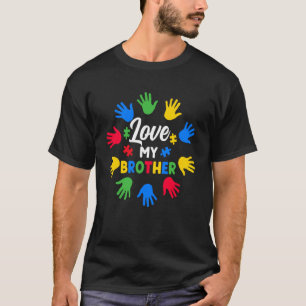 T-shirt Aime mon frère fier de l'autisme frère guerrier de