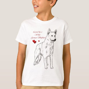 T-shirt Aimé Par Un Berger Allemand Blanc