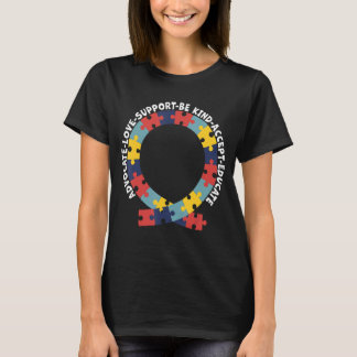 T-shirt Aimer Aidez Support Acceptez Être Autisme Aime