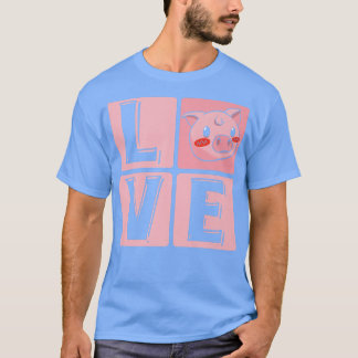 T-shirt Aimer Cochon Piggy Cute Guinée Cochons Agritourism
