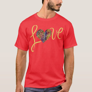 T-shirt AIMER coeur arc-en-ciel