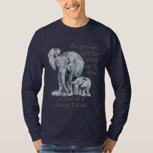 T-shirt Aimer Elephant Père et bébé animal Citation