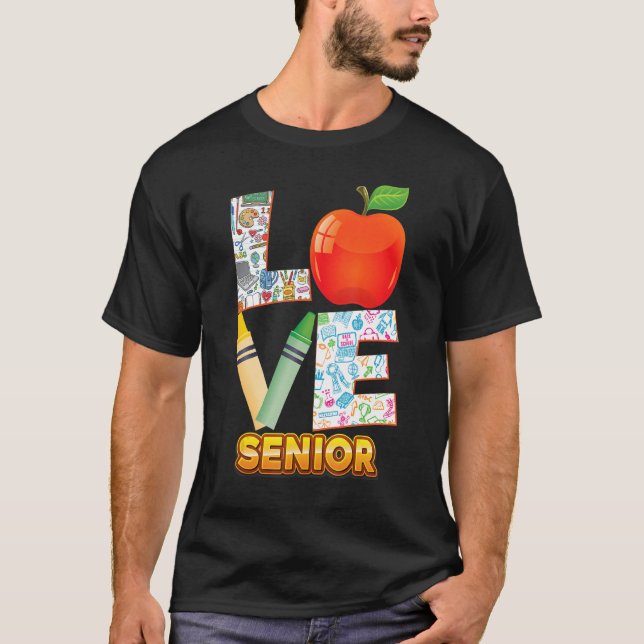 T-shirt Aimer Enseignant Étudiant Senior Enfant Retour À L (Devant)