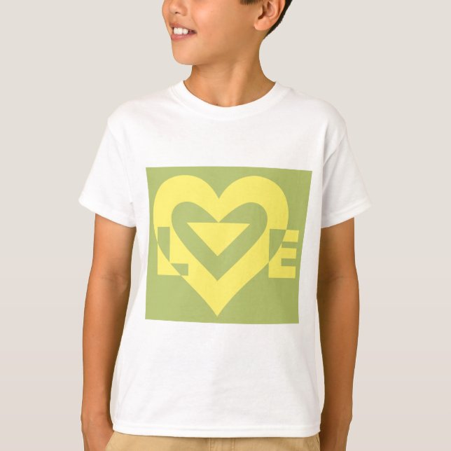 T-shirt Aimer Jaune sur Sage Green (Devant)