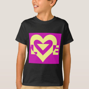 T-shirt Aimer Jaune sur violet