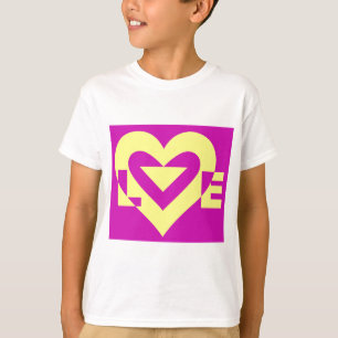 T-shirt Aimer Jaune sur violet