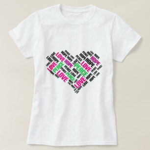 T-shirt AIMER LA PAIX ESPOIR Chic Word Cloud élégant