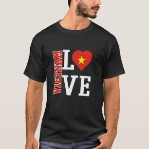 T-shirt Aimer le Vietnam avec le drapeau vietnamien dans u