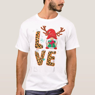 T-shirt Aimer Leopard Reindeer de première année Père Noël