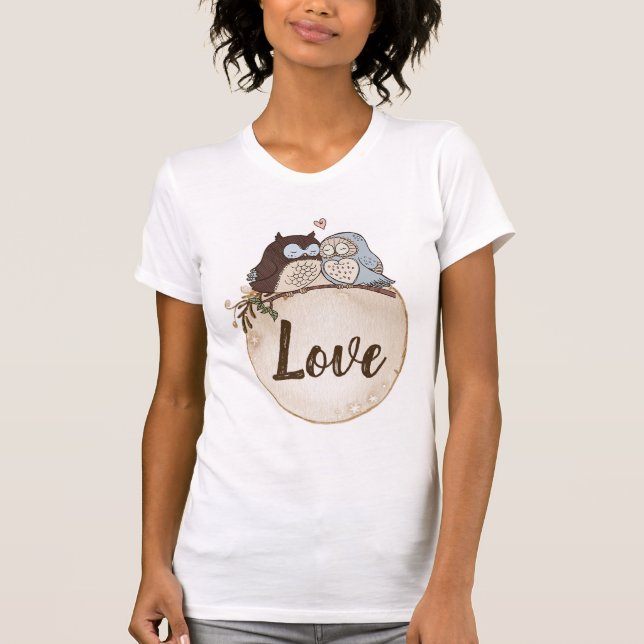 T-shirt Aimer les hiboux (Devant)