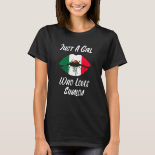 T-shirt Aimer les lèvres et la bouche Drapeau Mexicain Sin