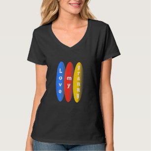 T-shirt Aimer ma grand-mère au-dessus du design circulaire