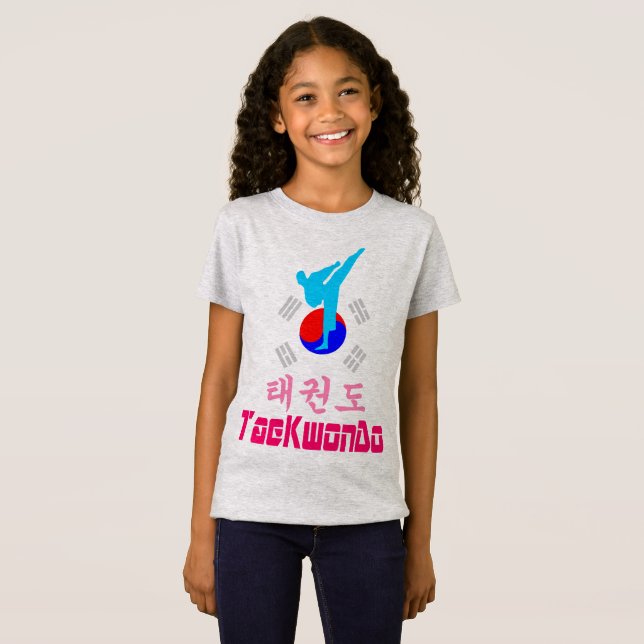 T-Shirt ☯ Aimer Martial Coréen-TaeKwonDo Contoured F (Devant entier)