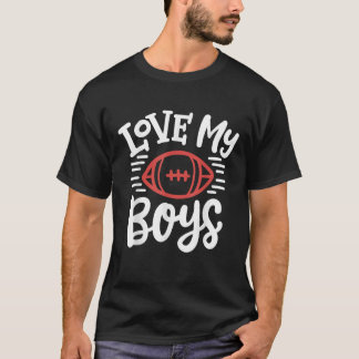 T-shirt Aimer Mes Garçons Football Mère Maman T Chemise