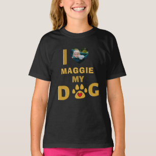 T-shirt Aimer Mon Chien Photo Coeur Mignonne Animal Person