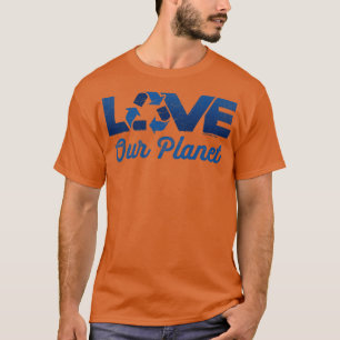 T-shirt Aimer notre planète Réutiliser Recycle en bleu mar
