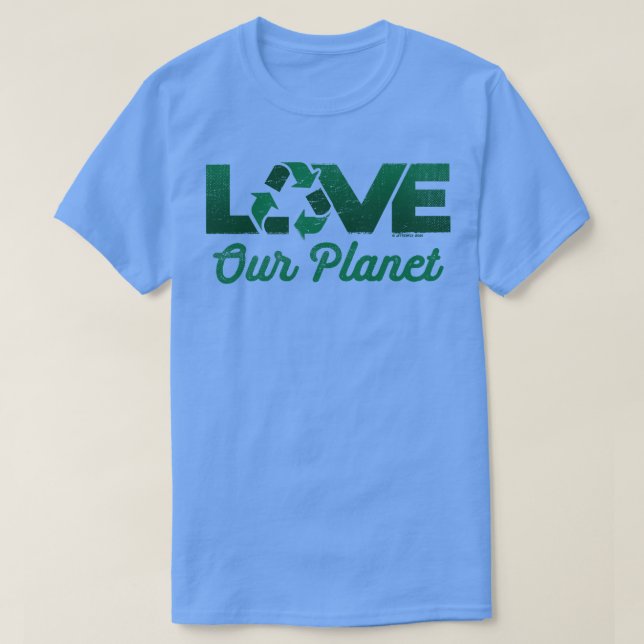 T-shirt Aimer Notre Planète Réutiliser Recycle en Vert For (Design devant)