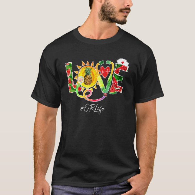 T-shirt Aimer Ou Infirmière Hors Service Pineappon Été (Devant)