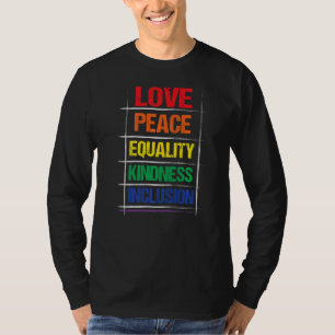 T-shirt Aimer Paix Égalité Jolie Inclusion Arc En Ciel Lgb