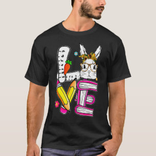 T-shirt Aimer Pâques Enseignant Cute Bunny Face Joyeux Pâq