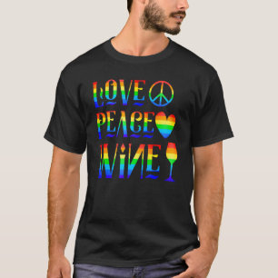 T-shirt Aimer Peace Vin Rainbow Fierté Tolerance LGBT