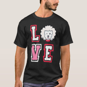 T-shirt Aimer Poodle Animal Pup Chien Chien de Chien de Ch