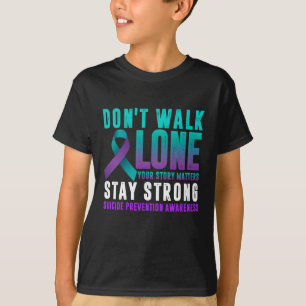 T-shirt Aimer Quelqu'un ne marche pas seul Suicide Turquoi
