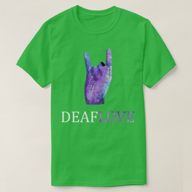 T-shirt Aimer Sourd Le Signe Associé Au Signe Américain L (Design devant)