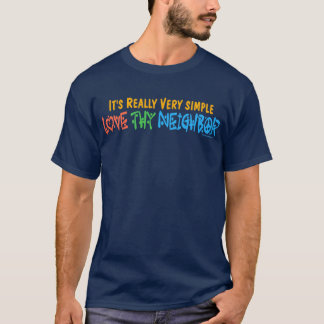 T-shirt Aimer ton voisin - Coeur, signe de paix