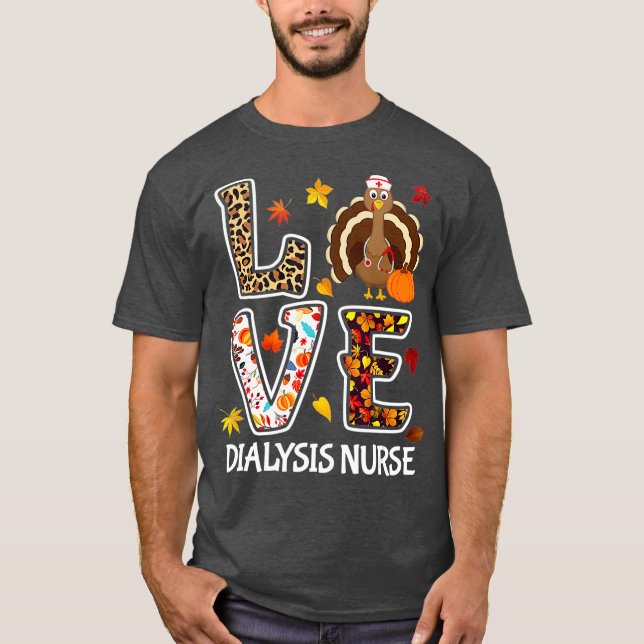 T-shirt Aimer Turquie Dialyse Infirmière Thanksgiving Leop (Devant)