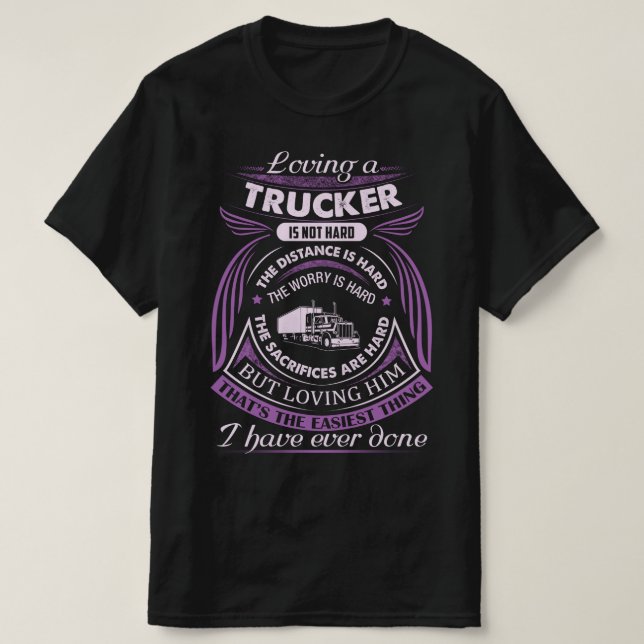 T-shirt Aimer un camion n'est pas difficile (Design devant)