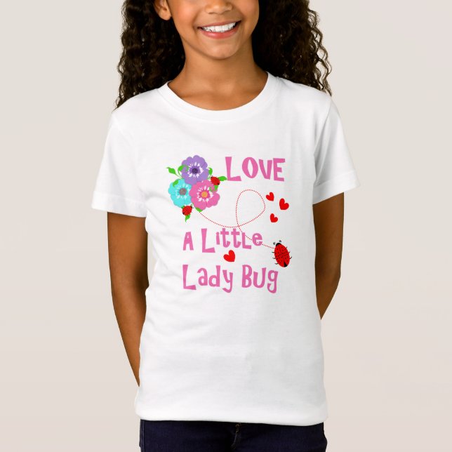 T-Shirt Aimer Une Petite Dame Bug Cute Kids (Devant)