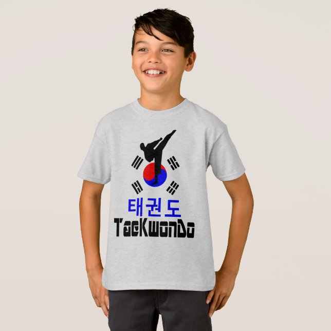 T-shirt ☯ Aimez l'art martial coréen-TaeKwonDo (Devant entier)