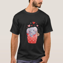 T-shirt Aimez l'éléphant de Saint-Valentin mignon