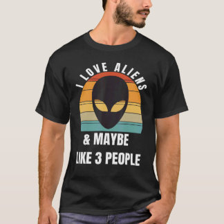 T-shirt Aimez les aliens et peut-être 3 personnes