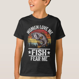 T-shirt Aimez-moi Poisson Craignez-moi Hommes Pêcheur Vint