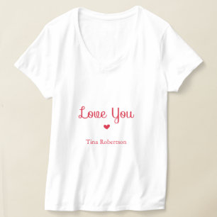 T-shirt Aimez-vous coeur rouge personnalisé blanc