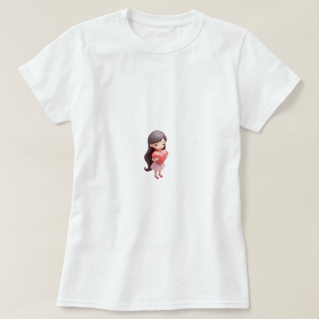 T-shirt Aimez-Vous Premier Mignonne Script Coeur Femmes (Design devant)