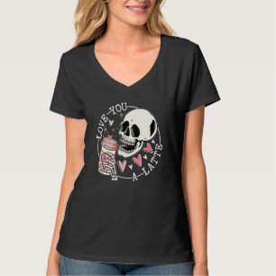 T-shirt Aimez-Vous Un Squelette Latte Boire Café Valentin